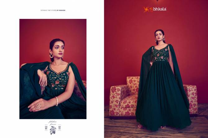 Flory Vol 41 By Kf Shubhkala Georgette Embroidered Party Wear Gown Wholesale Market In Surat
